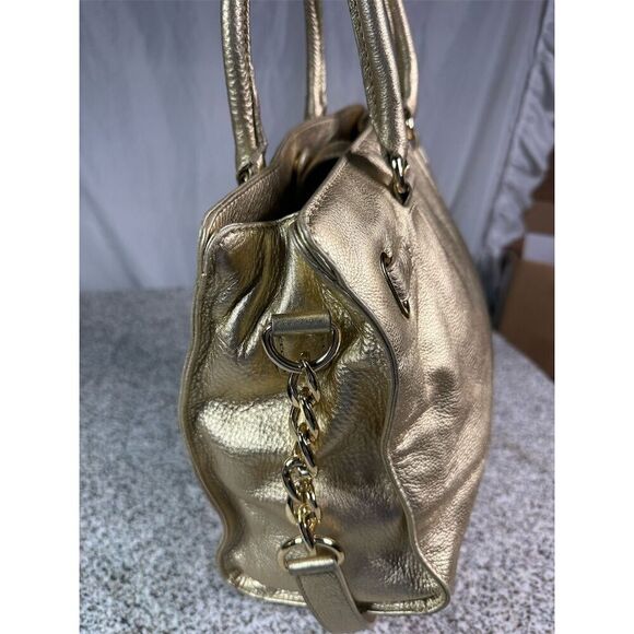 Michael Kors Hamilton Tote Bag Pale Gold Leather Women's Handbag - Picture 7 of 13